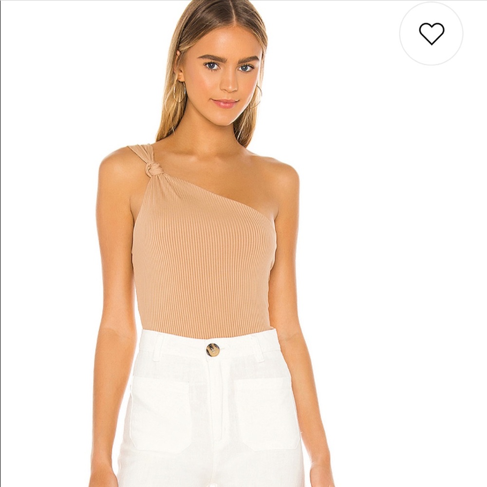 REVOLVE PRIVACY PLEASE NUDE RIBBED BODYSUIT - S